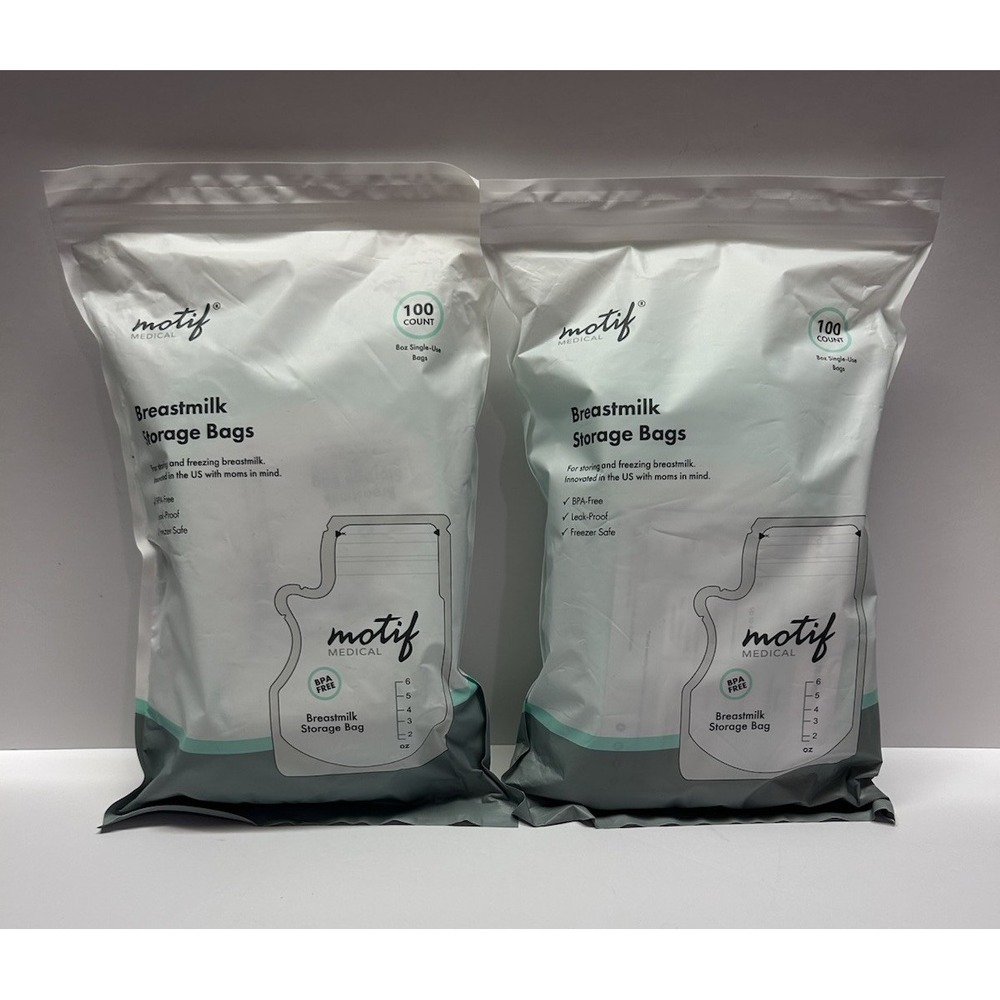 Motif Medical Breastmilk Storage Bags 200 Count 8oz Leak Proof BPA Free 2 Packs